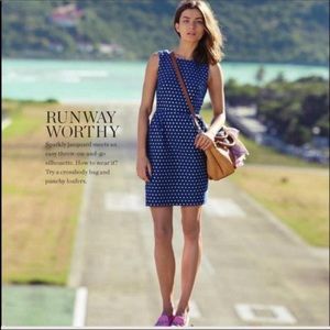 J crew silver dot navy dress with pockets nwot 4